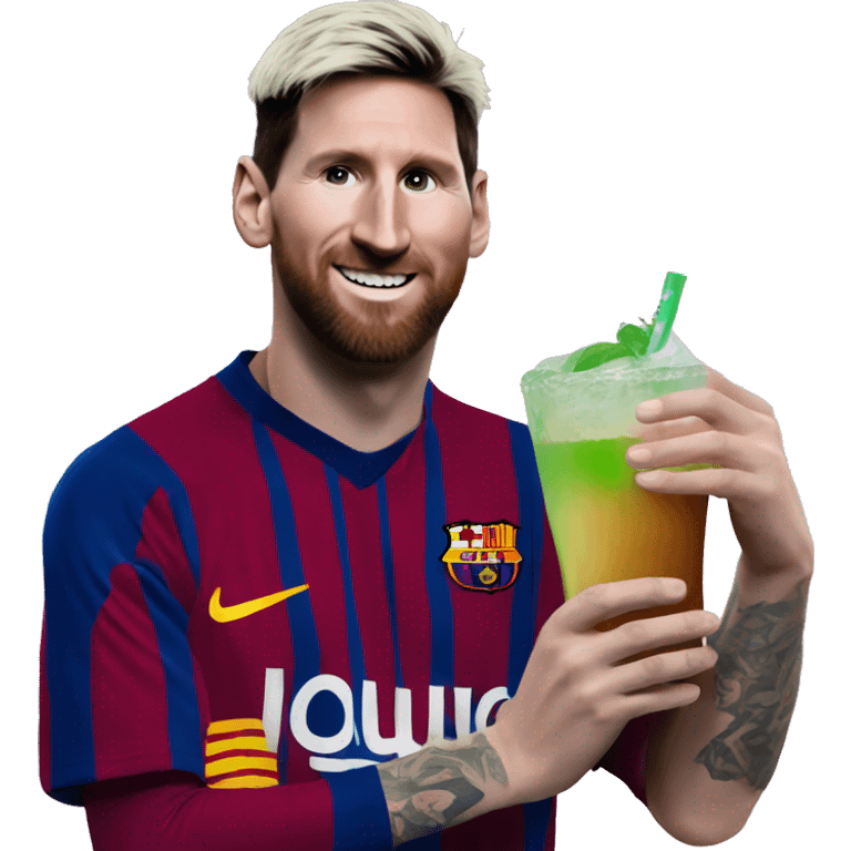 Messi holding a mate 🧉 drink  emoji