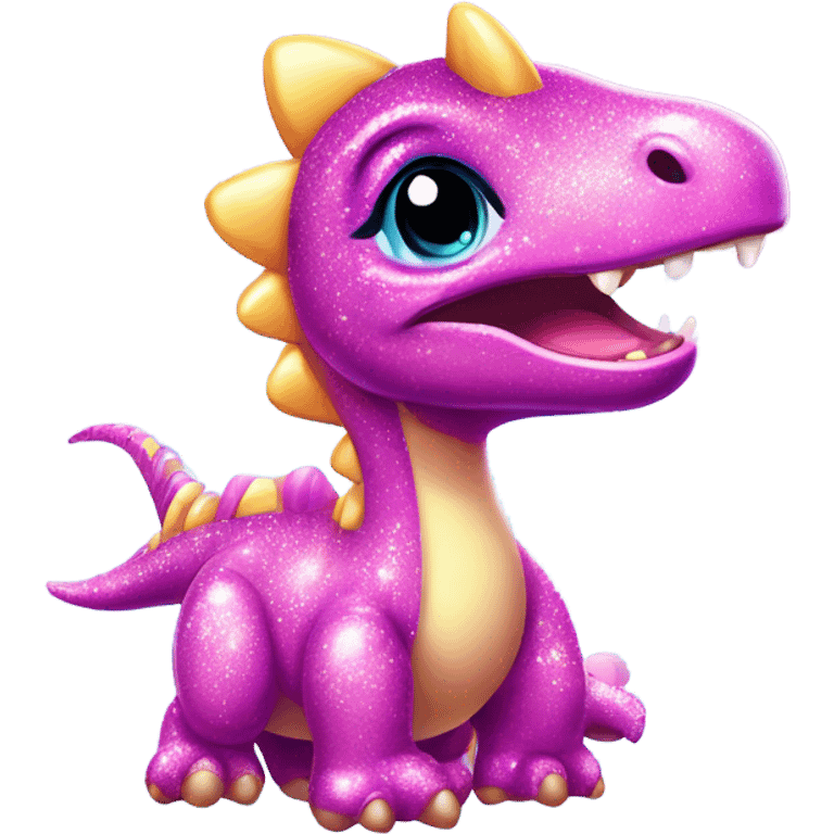 Lisa frank glitter baby dinosaur  emoji