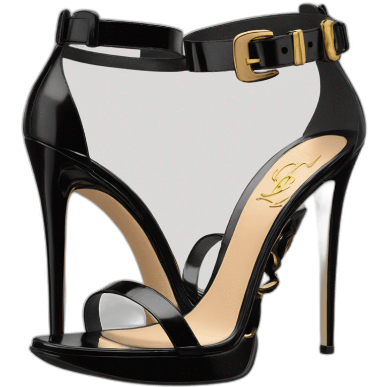 YSL TRIBUTE heels SANDAL black PATENT LEATHER emoji