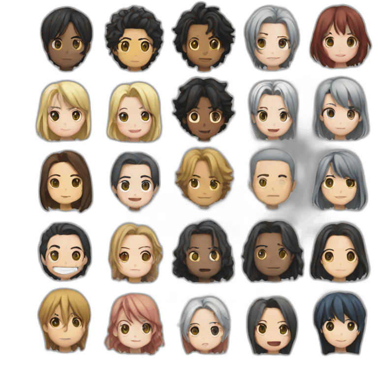 All characters in anime emoji