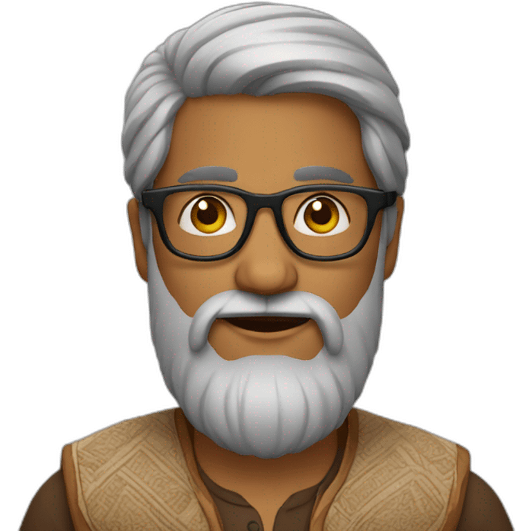 Indian with glasses and beard emoji