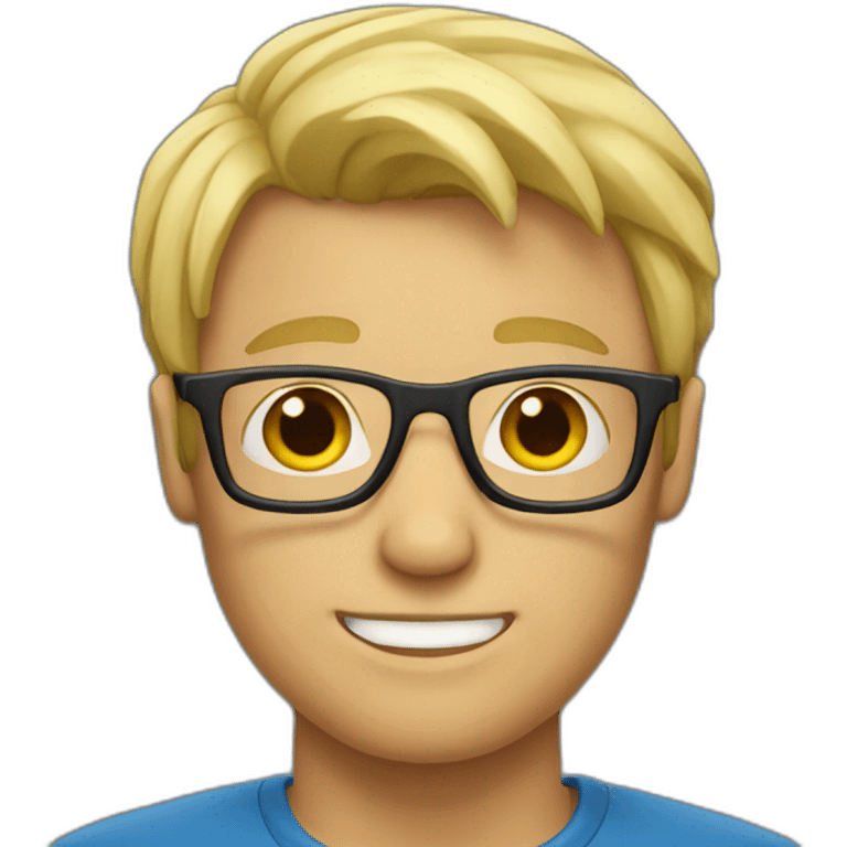 Blond man with glasses emoji