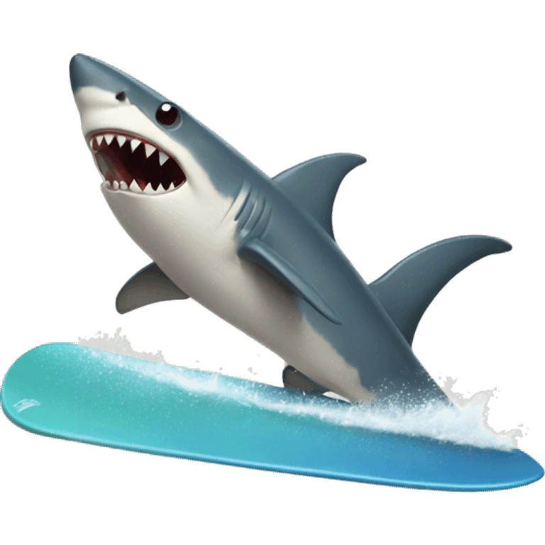 Surfboarding shark  emoji