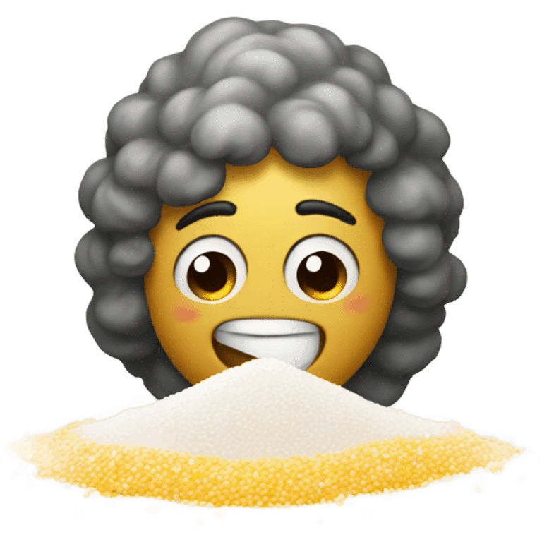 happy emoji with a pile of salt emoji