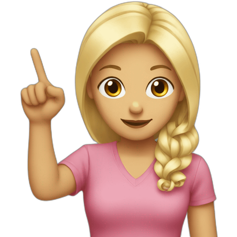 girl with blonde hair showing THREE fingers salute emoji