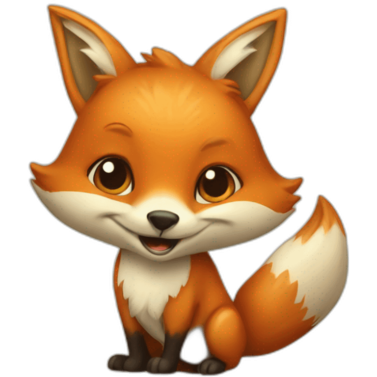 Fox on turtle emoji