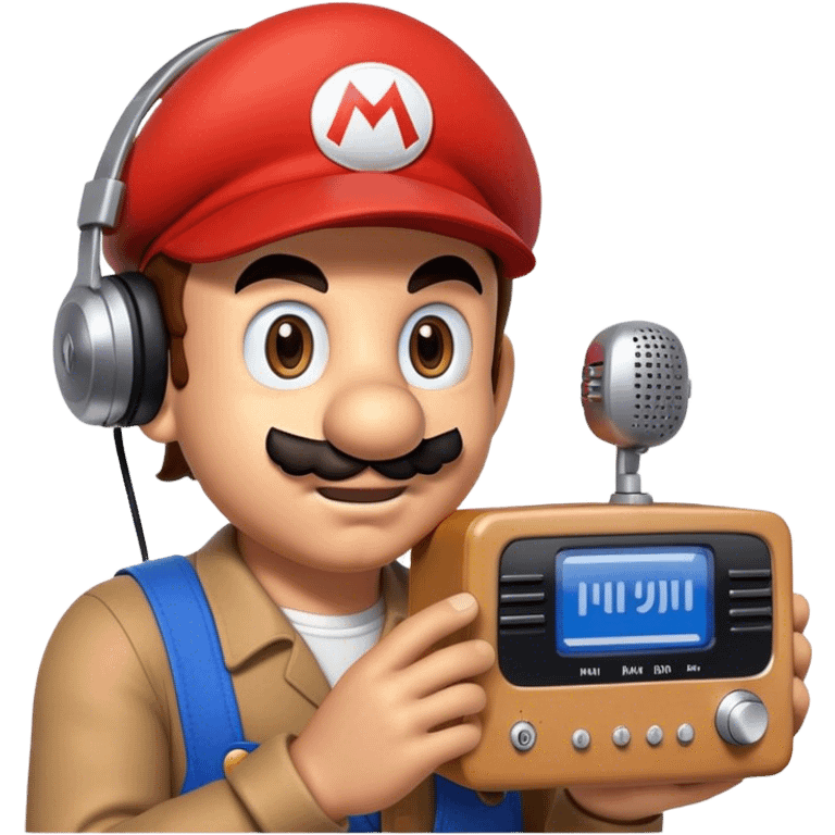 super mario che ascolta la radio emoji