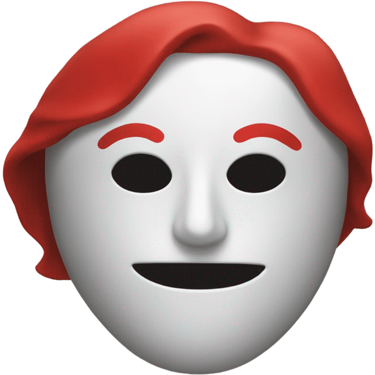 a red mask with a white square emoji