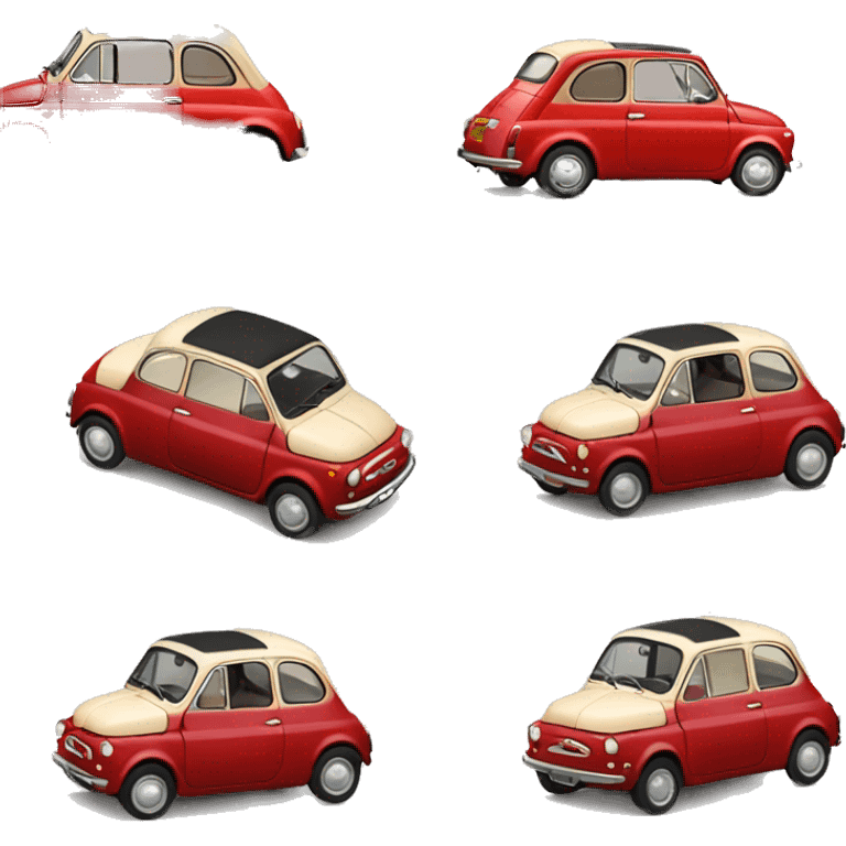 Fiat 500 red top beige body emoji