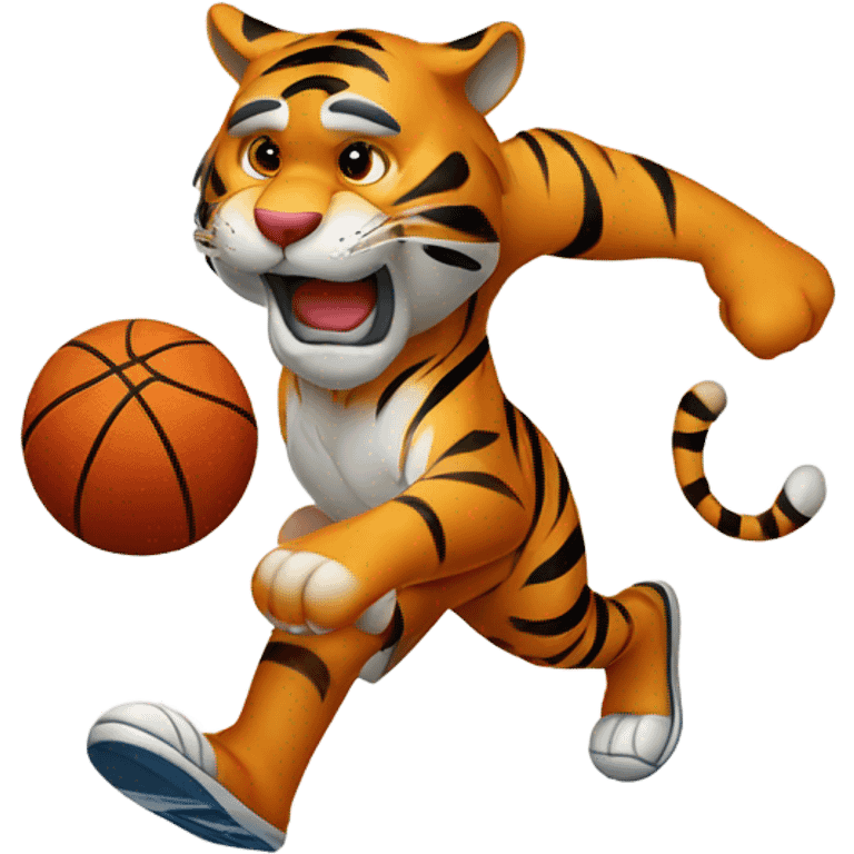 Tiger playing basketball emoji