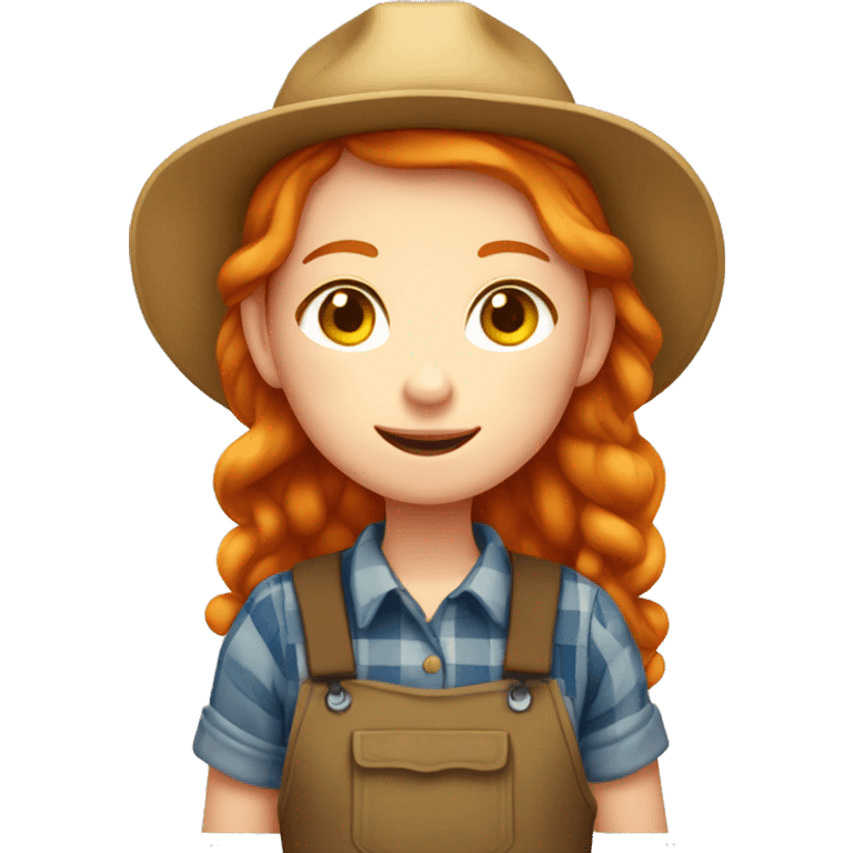 ginger farmer girl cute emoji