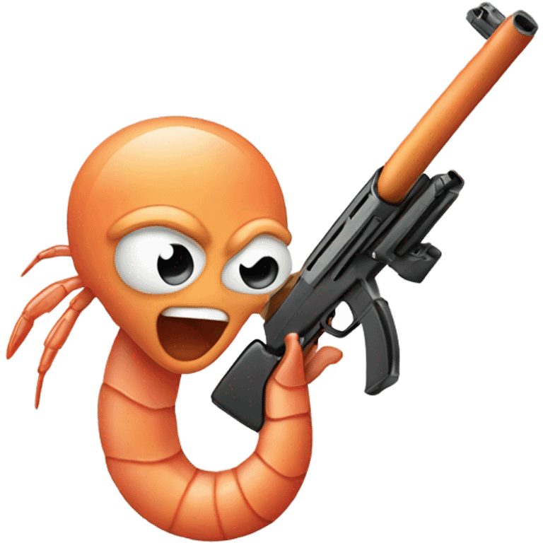 Shrimp with a gun  emoji