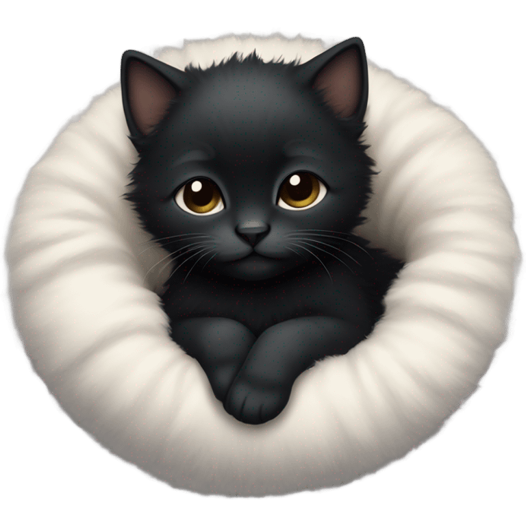 Sleeping black kitty emoji