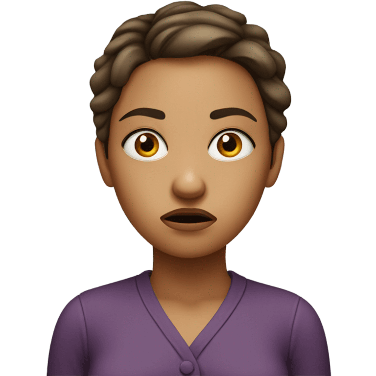 anxious looking woman emoji