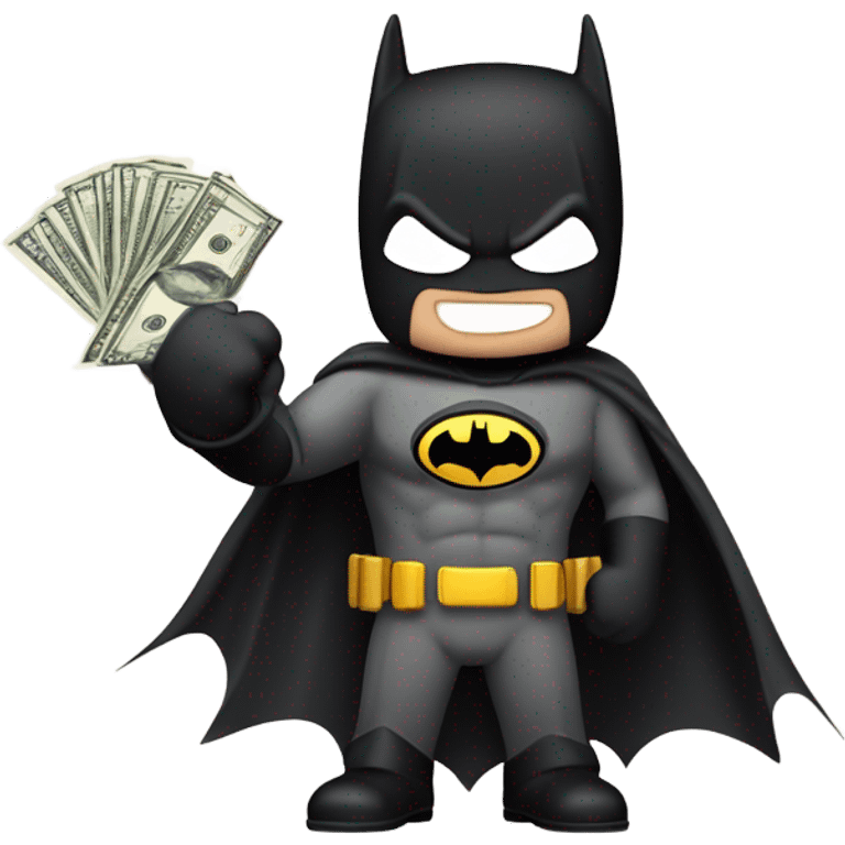 Batman offering money facing left emoji