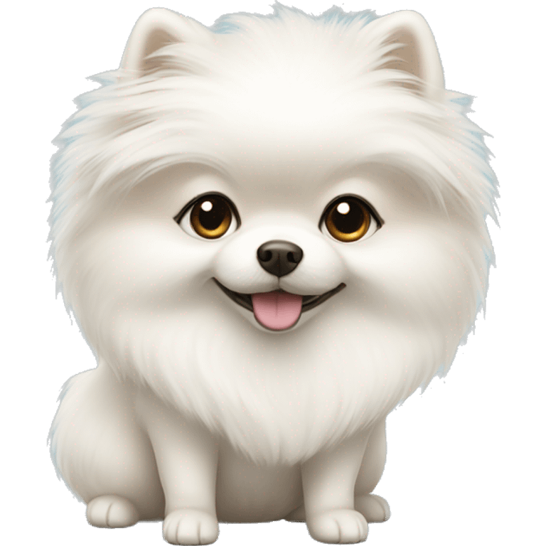 White pomeranian girl  emoji