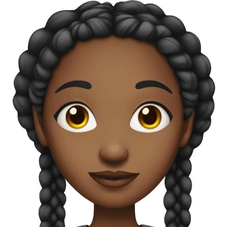 african american woman with long eyelashes and braids emoji