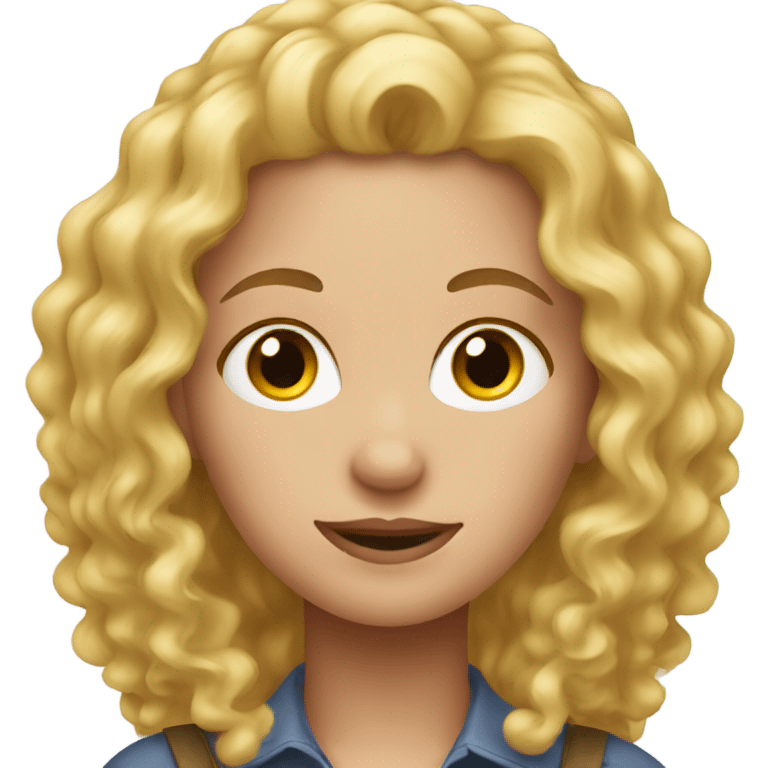 Female farmer blonde curly hair emoji