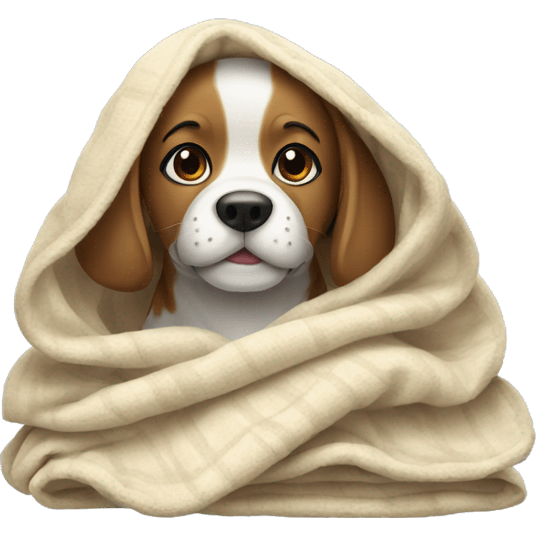 Dog whit blanket emoji