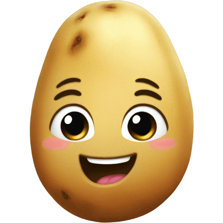 Happy girly potato emoji