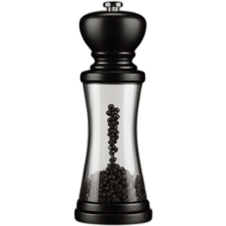 glass pepper mill with black pepper  emoji