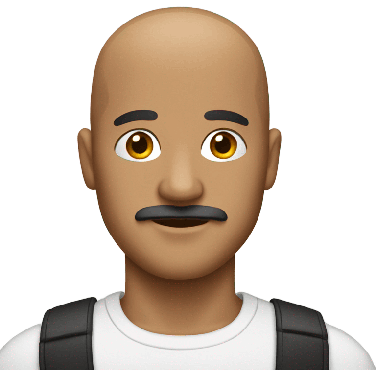 Man with shaved head and mustache  emoji