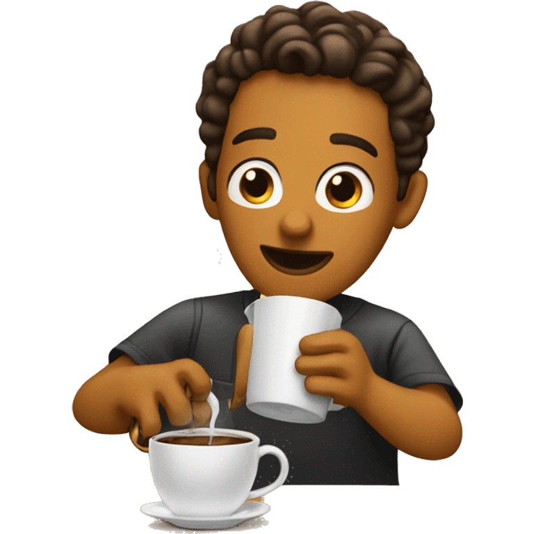 Saxophone player making coffee to his friends emoji