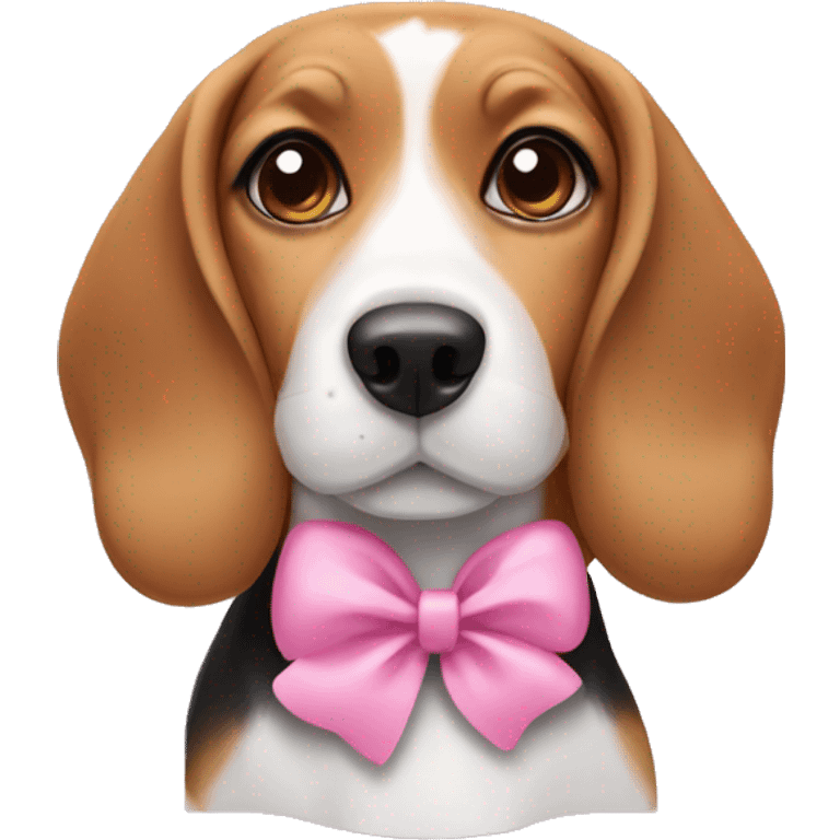 beagle with pink bow in hair emoji