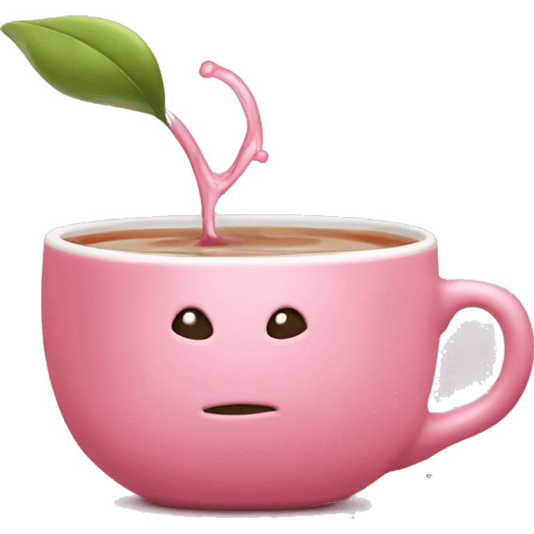 Bobba tea whit a pink now emoji