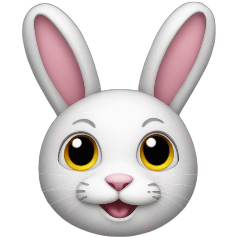 Rabbit combined with the crazy emoji emoji