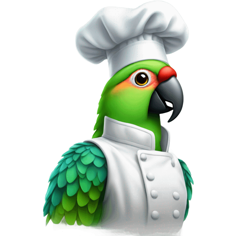 Amazon parrot with chef hat emoji