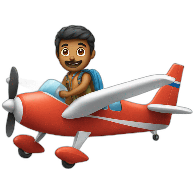 indian man flying a plane emoji