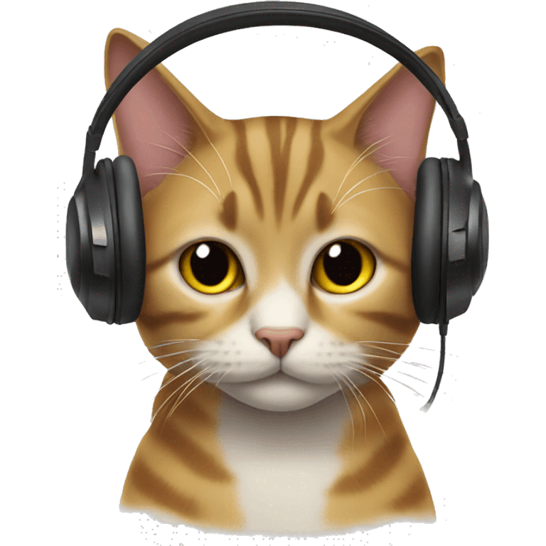 Cat with headphones  emoji