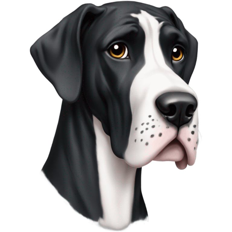 Create a Great Dane black and withe  emoji