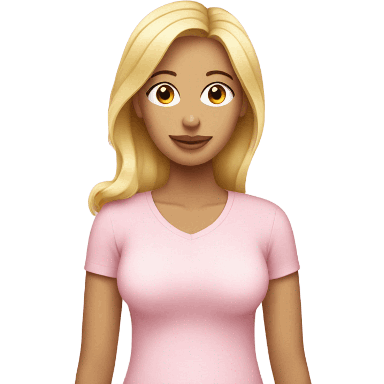 postpartum. blonde woman. light pink shirt emoji