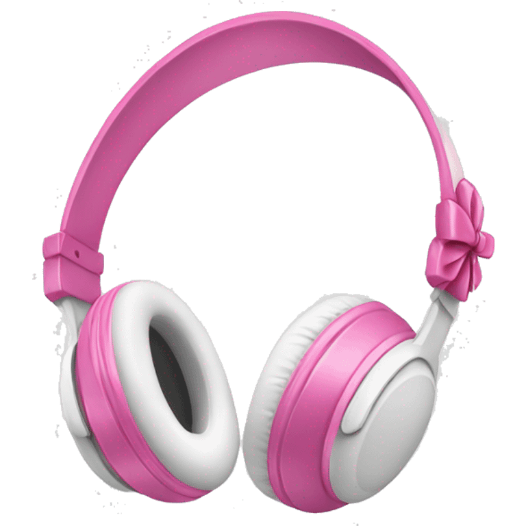 White headphones with pink bows emoji