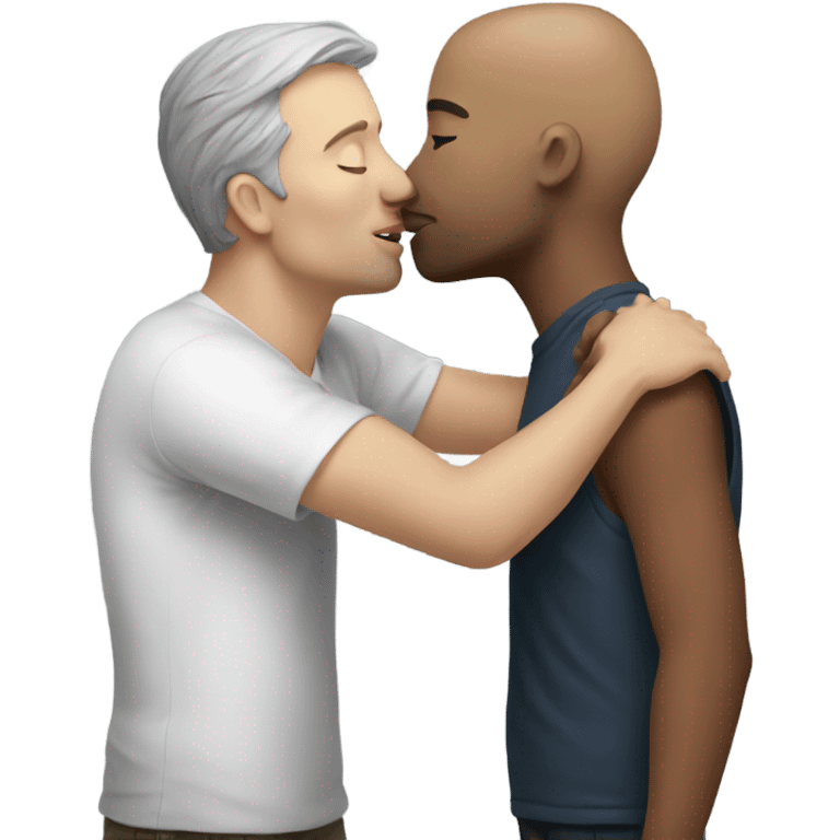 white man kissing man emoji