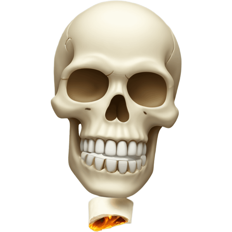 Skull pretending to blazea fake joint emoji