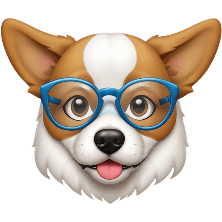 Perro con lentes de ferxxo emoji