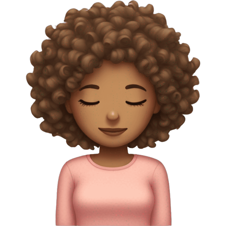 Curly hair girl sleeping  emoji