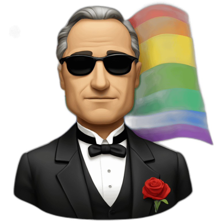 The Godfather with gay pride flag emoji