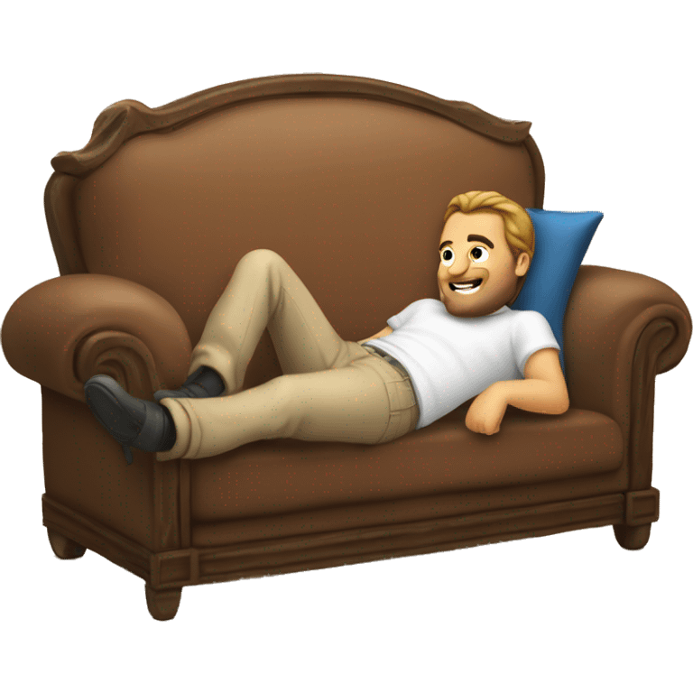 Leonardo di caprin laying in a comfy sofa  emoji