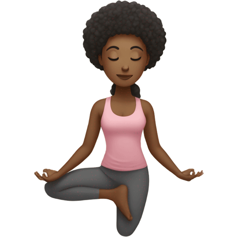 a black woman doing a yoga pose emoji