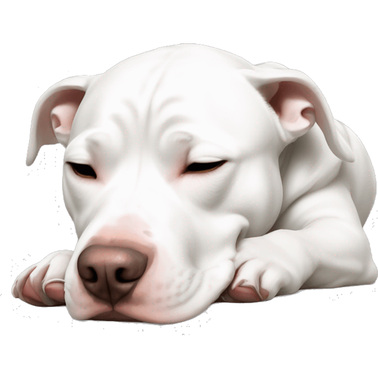 sleeping white pitbull emoji