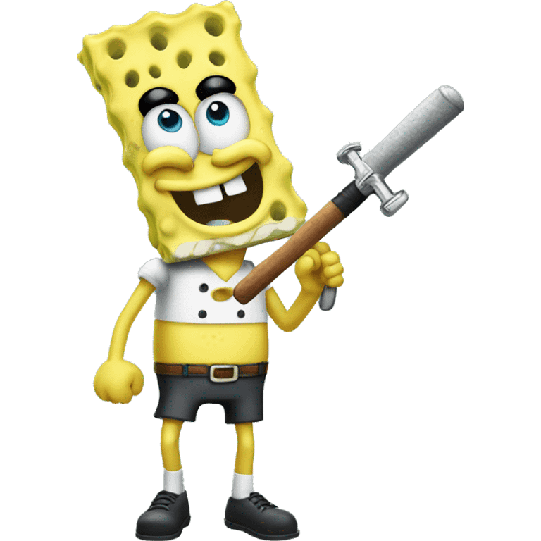 SpongeBob with nunchucks emoji