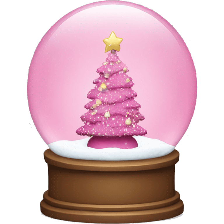 Pink Christmas snow globe emoji