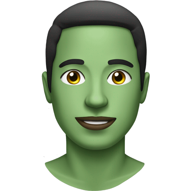 beauty penino facial mask for man with green face and black hair emoji