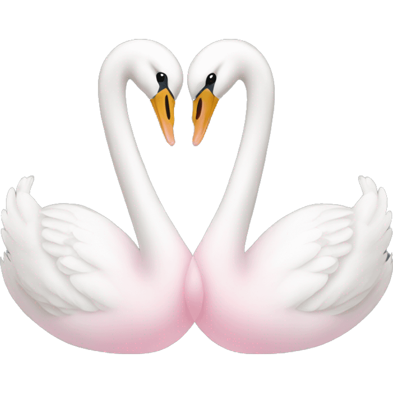 two swans with a light pink bows emoji