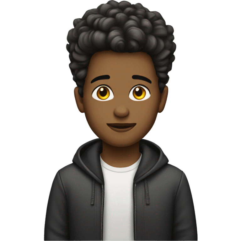 American boy with poof hairstyle  emoji