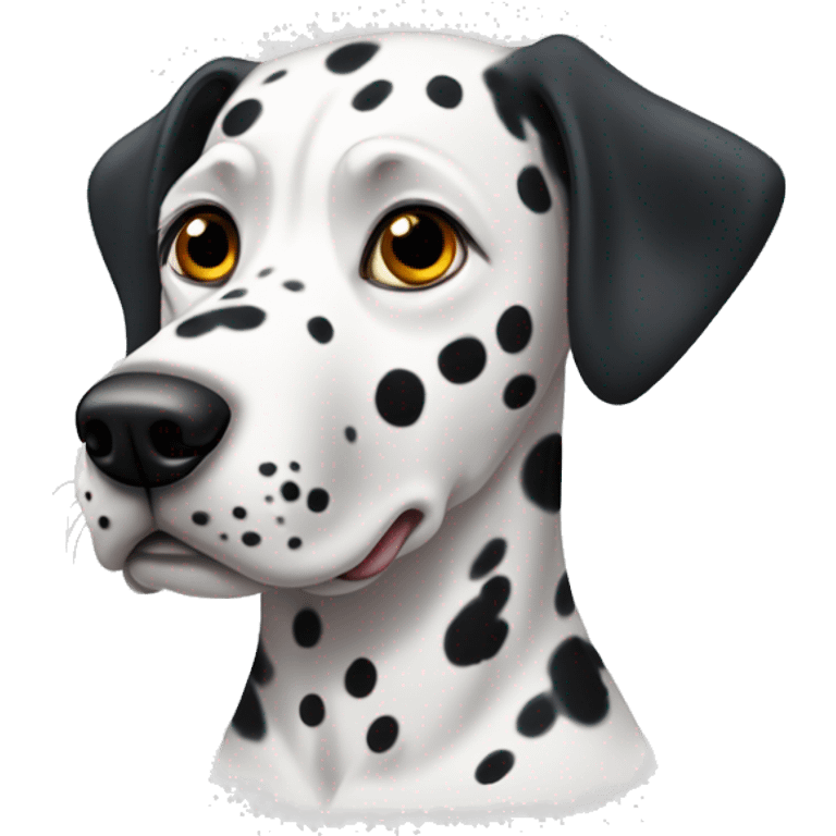 Dalmatian with a black spot around one eye emoji